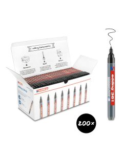 edding 361 Drywipe Markers Black Pack of 200