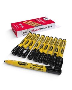 Show-me Flipchart Markers Black Pack of 10