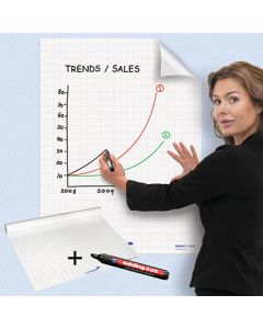 A1 Legamaster Magic Chart Whiteboard Sheets Gridded Pack of 25