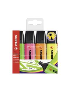 STABILO BOSS ORIGINAL Highlighters Neon Colours Pack of 4