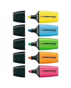 STABILO BOSS Mini Highlighters Chisel Tip Assorted Pack of 5