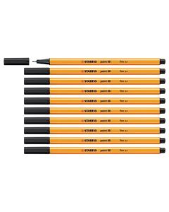 STABILO Point 88 Fineliner Pens Black Pack of 10