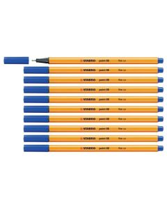 STABILO Point 88 Fineliner Pens Blue Pack of 10