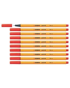 STABILO Point 88 Fineliner Pens Red Pack of 10