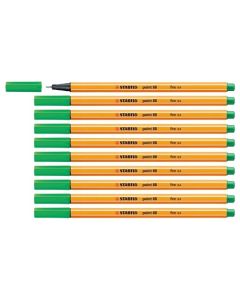 STABILO Point 88 Fineliner Pens Green Pack of 10