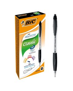BIC Atlantis Retractable Ballpoint Pens Black Pack of 12