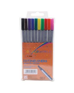 Colourworld Fineliner Pens Assorted Colours Pack of 10