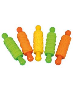 Rubber Rolling Pins Patterned Assorted Pack of 5