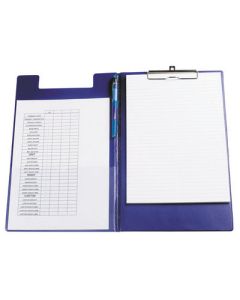 A4+ PVC Covered Foldover Clipboard Blue