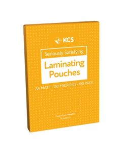 A4 KCS Matt Laminating Pouches 150 Microns (2x75) Pack of 100