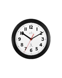 Radio Controlled 12 Hour Clock 230mm Black