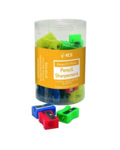KCS Single Hole Plastic Sharpeners Assorted Tub 50