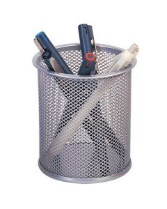 Mesh Pen Pot Silver