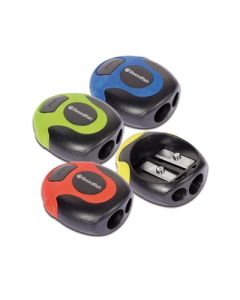 Double Hole Soft Grip Pencil Sharpeners Assorted Tub 30