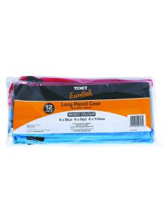 325 x 125mm Clear TEXET Pencil Case Pack of 12