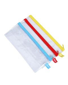 200 x 125mm Clear TEXET Pencil Cases Pack of 12
