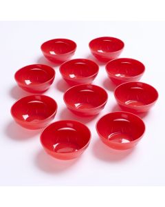 Polycarbonate Bowl Red Dia100mm Pack of 10