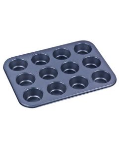 350 x 270 x 30mmNon-Stick Muffin Tin Black