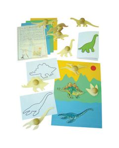 Dinosaurs Wooden Drawing Templates Natural Set 9