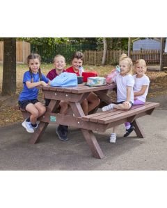 Recycled Plastic Junior Picnic Bench Brown