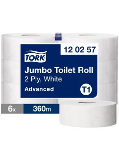 Tork Jumbo Toilet Roll 2 Ply White Case of 6