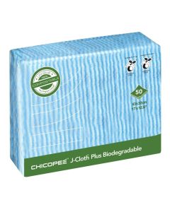 Biodegradable Chicopee J-Cloth Plus Blue Pack of 50