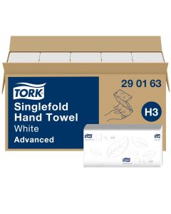 Tork Soft Singlefold Interleaved Hand Towels White 2 Ply Case of 3750