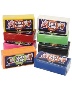 Soft Modelling Clay Assorted Pack of 8