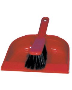 Dustpan & Stiff Brush Set Red