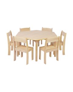 Natural Beechwood Hexagon Tables H530mm