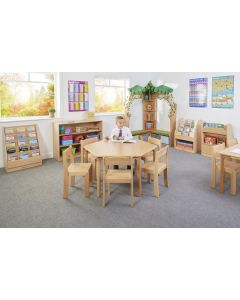 Natural Beechwood Hexagon Tables H590mm