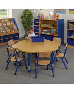 Milan Height Adjustable Flower Table 6 Seater Blue
