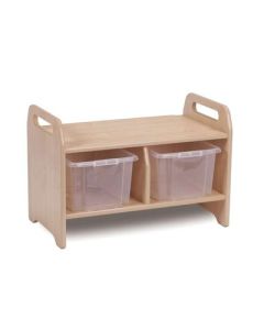 Storage Bench Small with Clear Tubs