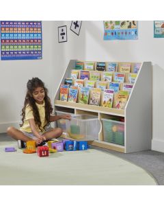 Thrifty  Compartment Book Storage Unit with 3 Clear Trays
