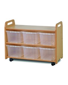 Mobile Shelf Unit with Mirror Back with 6 Tubs