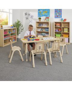 Elegant Height Adjustable Rectangle Table 6 Seater