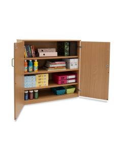 Stock Cupboard with 2 Adjustable Shelves H1018mm Beech