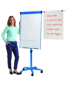 Buzzard Magnetic Flipchart Easel Blue