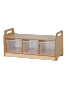 Low Level Storage Bench with 3 Clear Tubs