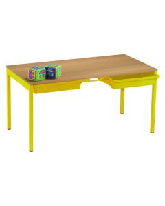 Romney Table & Trays 530x1100x550 Yellow / Beech