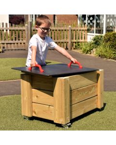 Wooden Wheelie Storage Unit with Chalkboard Lid