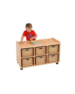 6 Deep Horizontal Wicker Basket Unit
