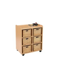 6 Deep Vertical Wicker Basket Unit