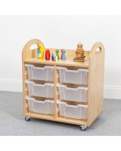 Wild Wood Tray Storage 6 Deep Clear Trays
