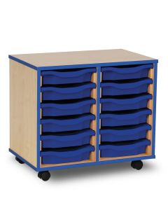 12 Single Coloured Edge Tray Unit Maple Green Trays