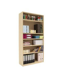 Open Bookcase 1 Fixed 4 Adjustable Shelves Beech