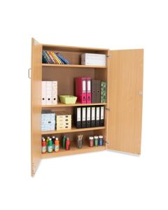 Cupboard 1 Fixed 2 Adjustable Shelves Doors H1518mm Beech