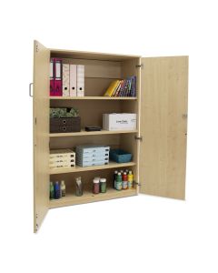 Cupboard 1 Fixed 2 Adjustable Shelves with Doors H1518mm Maple