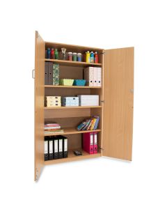 Cupboard 1 Fixed 4 Adjustable Shelves with Lockable Doors H1818mm Beech