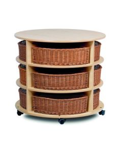 Triple Tier Mobile Circular Storage with Baskets